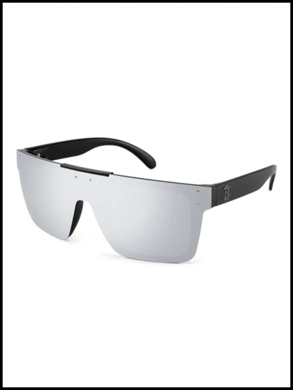 Oversized Square Flat Top Shield Sunglasses, UV400 Polarized Lenses, Unisex